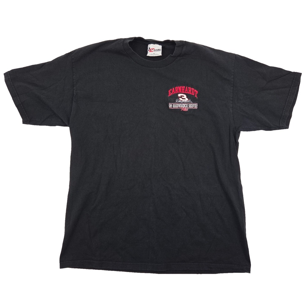 VTG Chase Authentics Dale Earnhardt 3 Mens XL Black Embroidered T-Shirt USA Made